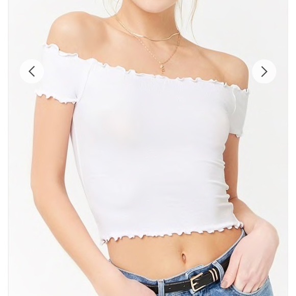GARAGE off-the shoulder crop top - Picture 1 of 3
